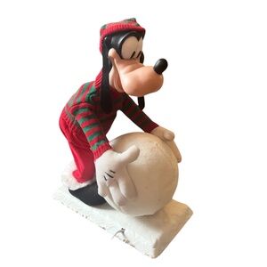 Disney Working Goofy Rolling Snowball Decoration